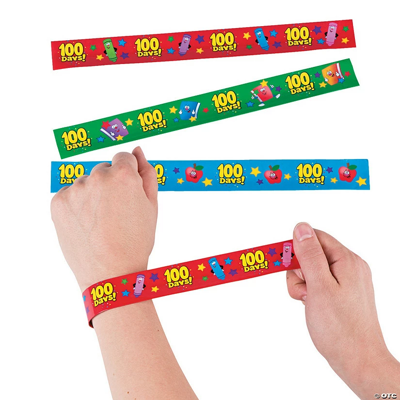 Top 10 ๐ฅ 100th Day of School Slap Bracelets - 12 Pc. โค๏ธ 3 Top 10 ๐ฅ 100th Day of School Slap Bracelets - 12 Pc. โค๏ธ