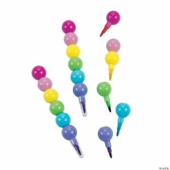 Promo 🎉 Plastic Round Stacking Crayons - 12 Pc. 😀 -BTSE Shop 13631292