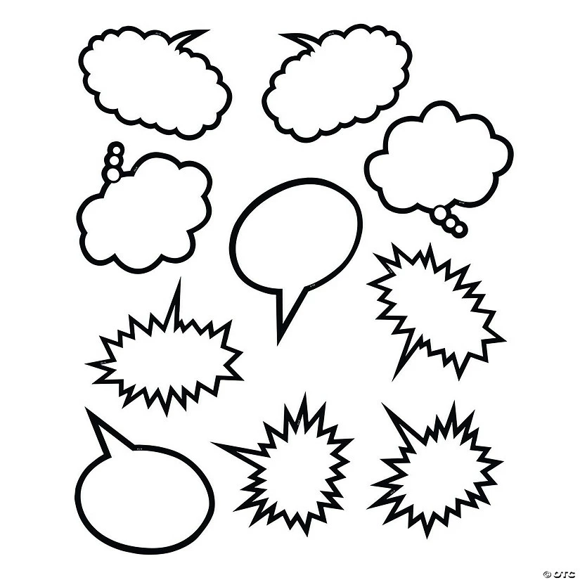 Outlet 👍 Black & White Speech Bubble Bulletin Board Cutouts - 30 Pc. 🧨 4 Outlet 👍 Black & White Speech Bubble Bulletin Board Cutouts - 30 Pc. 🧨 - Image 2