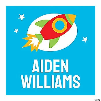 Cheap ⭐ Personalized Space Rocket Stickers - 24 Pc. 🔔 3 Cheap ⭐ Personalized Space Rocket Stickers - 24 Pc. 🔔