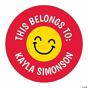 Cheap ⭐ Personalized Smile Face This Belongs To Stickers - 24 Pc. ❤️ 3 Cheap ⭐ Personalized Smile Face This Belongs To Stickers - 24 Pc. ❤️