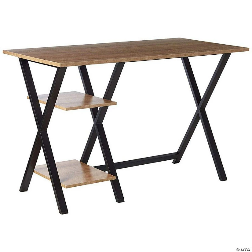 Best deal โจ Offex Home Office Steel Frame X-Leg Wooden Table Top Writing Desk with 2 Storage Shelves ๐งจ 4 Best deal โจ Offex Home Office Steel Frame X-Leg Wooden Table Top Writing Desk with 2 Storage Shelves ๐งจ - Image 2