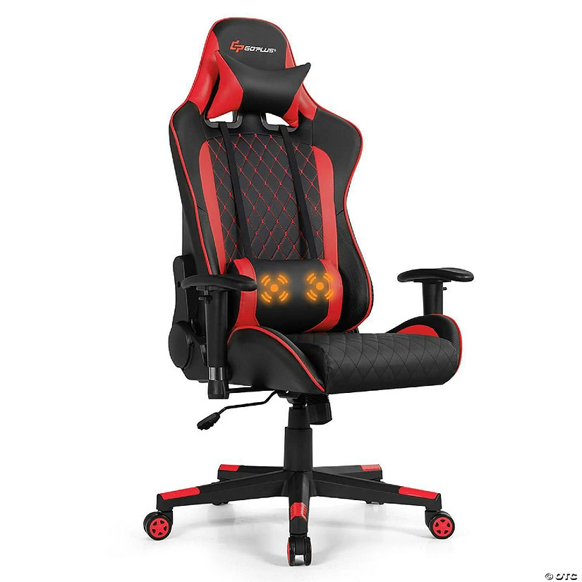 Best deal โญ Goplus Massage Gaming Chair Reclining Racing Chair w/Lumbar Support and Headrest Red ๐ 4 Best deal โญ Goplus Massage Gaming Chair Reclining Racing Chair w/Lumbar Support and Headrest Red ๐ - Image 2