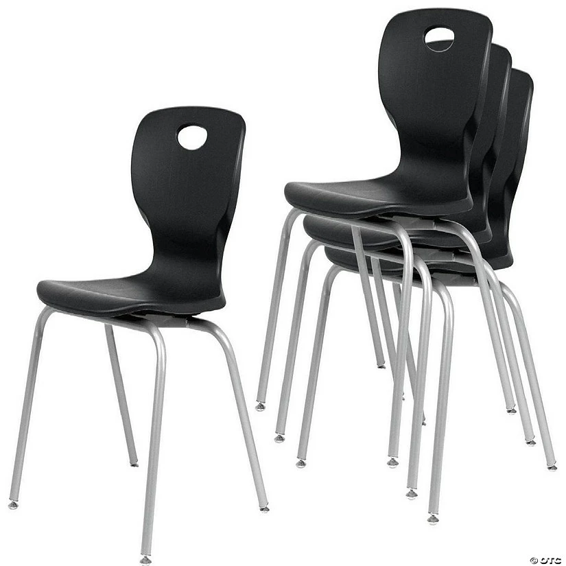 Top 10 ๐งจ Bintiva NAAR Series School Student Stack Chair - 12" Black - Pack of 4 Chairs ๐ฏ 4 Top 10 ๐งจ Bintiva NAAR Series School Student Stack Chair - 12" Black - Pack of 4 Chairs ๐ฏ - Image 2