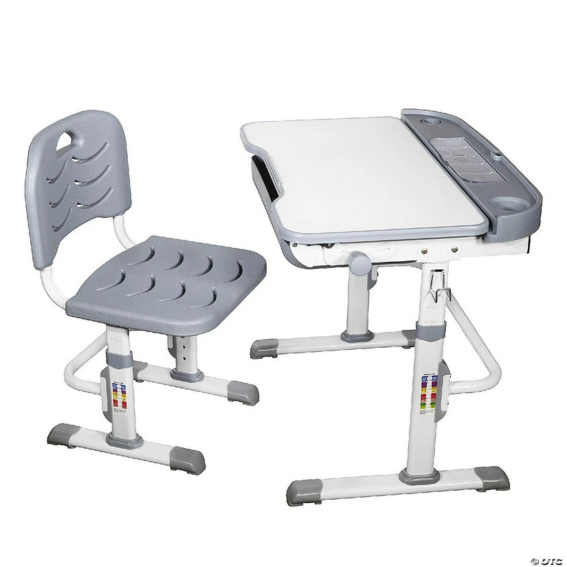 Discount ๐ฅ Interior Elements Children Feets Adjustable Desk Set, Chair and Desk For Kids, Plastic, Grey and White ๐ 4 Discount ๐ฅ Interior Elements Children Feets Adjustable Desk Set, Chair and Desk For Kids, Plastic, Grey and White ๐ - Image 2