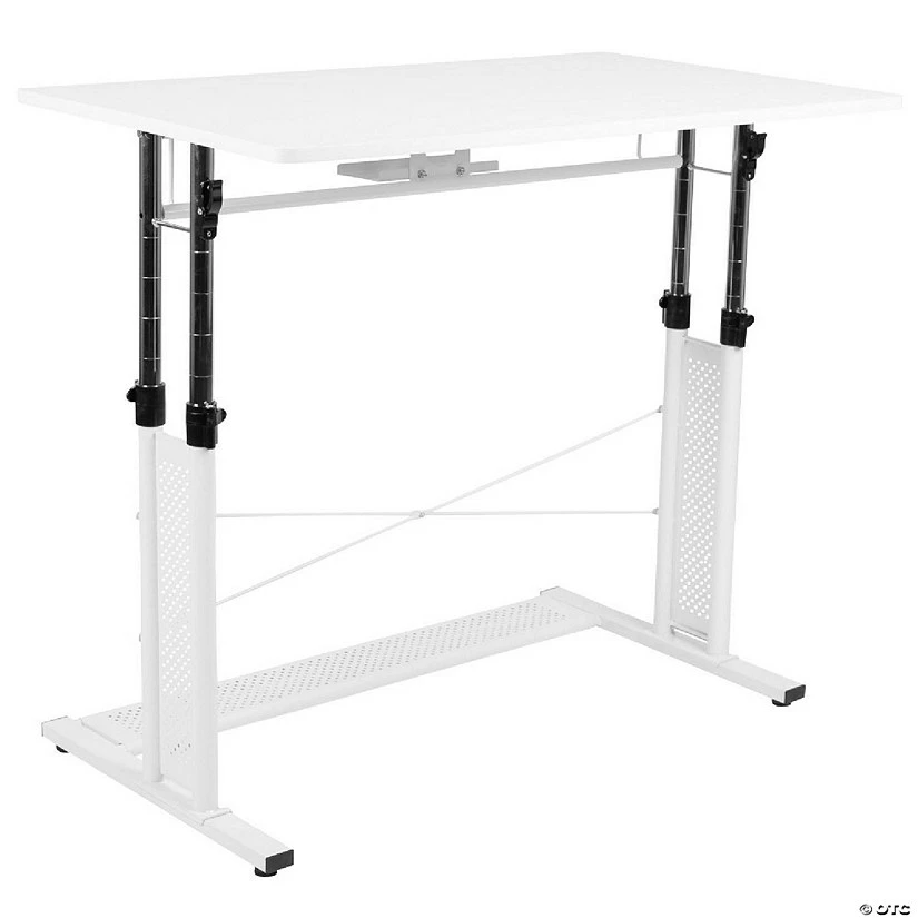 Buy ๐ Emma + Oliver White Height Adjustable (27.25-35.75"H) Sit to Stand Home Office Desk ๐ 4 Buy ๐ Emma + Oliver White Height Adjustable (27.25-35.75"H) Sit to Stand Home Office Desk ๐ - Image 2