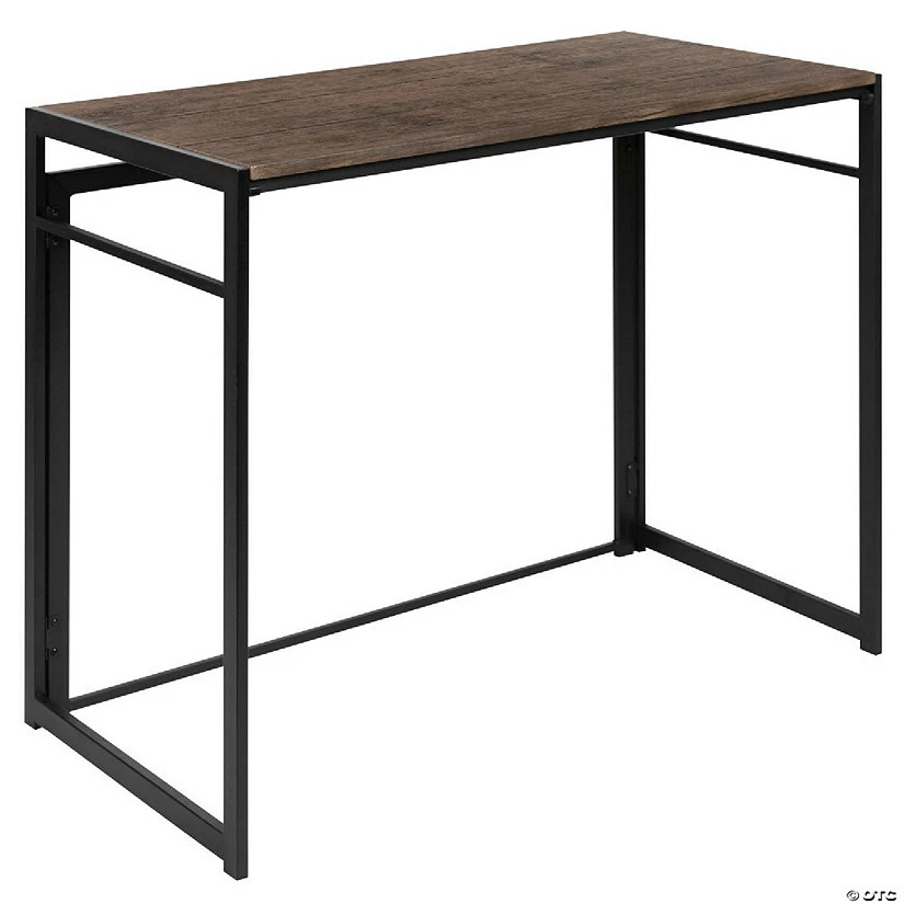 Budget 🎉 Emma + Oliver 40" Rustic Home Office Folding Computer Desk - Laptop Desk 💯 4 Budget 🎉 Emma + Oliver 40" Rustic Home Office Folding Computer Desk - Laptop Desk 💯 - Image 2