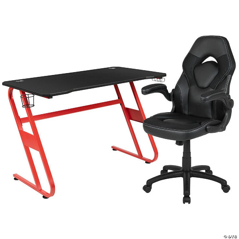 Wholesale ๐ Emma + Oliver Gaming Bundle-Red Desk, Cup Holder, Headphone Hook and Black Chair โญ 4 Wholesale ๐ Emma + Oliver Gaming Bundle-Red Desk, Cup Holder, Headphone Hook and Black Chair โญ - Image 2
