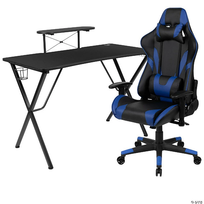 Cheapest ๐ Emma + Oliver Gaming Bundle-Desk, Cup Holder/Headphone Hook & Blue Reclining Chair ๐ 4 Cheapest ๐ Emma + Oliver Gaming Bundle-Desk, Cup Holder/Headphone Hook & Blue Reclining Chair ๐ - Image 2