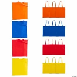 Promo 👍 15" x 17" Large Nonwoven Bright Tote Bags - 12 Pc. 👏