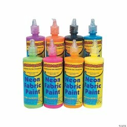 New ๐ 4-oz. Neon Assorted Colors Fabric Paints - Set of 8 ๐คฉ