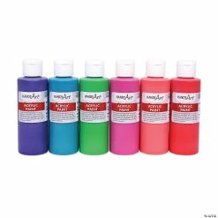 Budget ⭐ 4-oz. Tropical Assorted Colors Acrylic Paint - Set of 6 👍