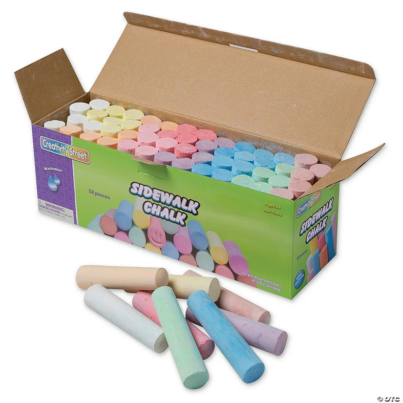 Cheapest โค๏ธ Assorted Bright Colors Sidewalk Chalk - 52 Pc. ๐ 3 Cheapest โค๏ธ Assorted Bright Colors Sidewalk Chalk - 52 Pc. ๐