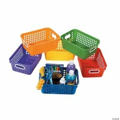 Promo 😍 Classroom Storage Tall Baskets with Handles - 6 Pc. 👏