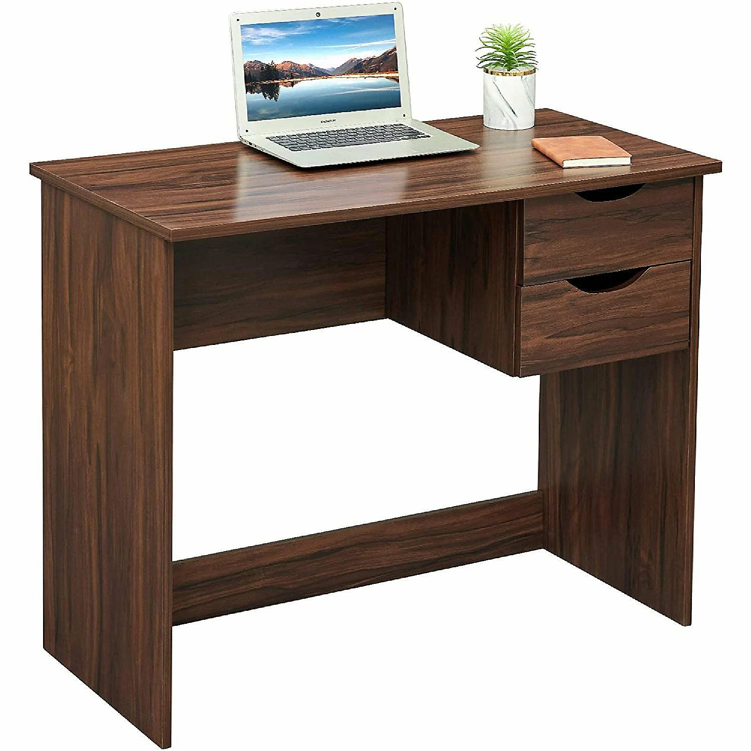Promo ๐งจ Coavas Brown Computer Desk Writing Study Table with 2 Side Drawers Classic Home Office Laptop Desk Brown Wood Notebook Table 35 x 18 x 29 Inches ๐ 3 Promo ๐งจ Coavas Brown Computer Desk Writing Study Table with 2 Side Drawers Classic Home Office Laptop Desk Brown Wood Notebook Table 35 x 18 x 29 Inches ๐