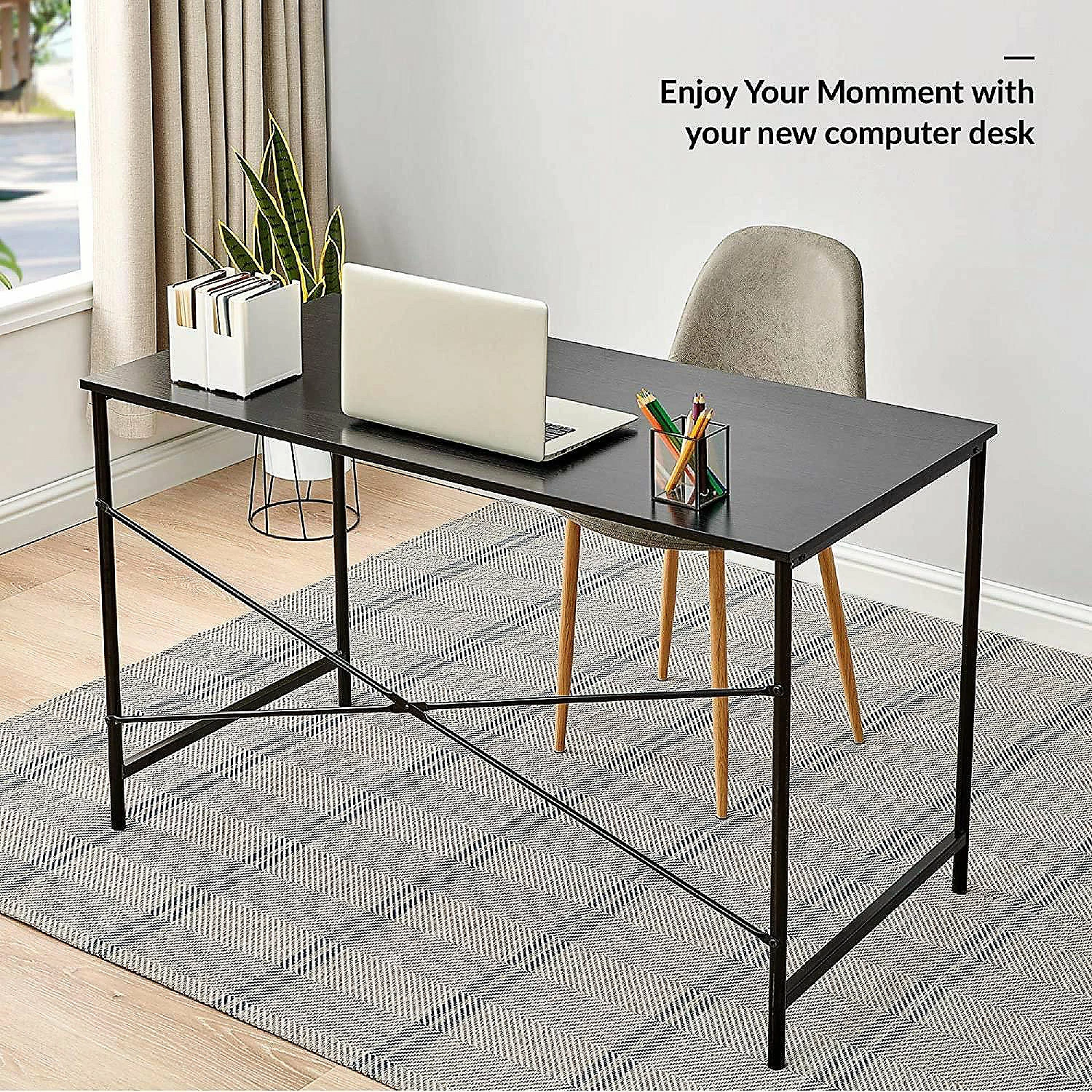Best deal ๐คฉ Coavas Computer Desk Large Study Desk Simple Writing Table Workstation for Home, Black Wood Tabletop with Black Frame, 47 ๐ 5 Best deal ๐คฉ Coavas Computer Desk Large Study Desk Simple Writing Table Workstation for Home, Black Wood Tabletop with Black Frame, 47 ๐ - Image 3