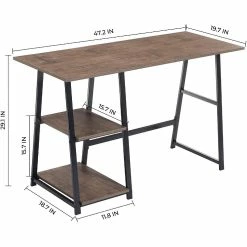 Best deal ✔️ Coavas Computer Desk with 2-Tier Shelves Sturdy Home Office Desk with Large Storage Space Work Desk Study Table, Walnut, 47 🎉 -BTSE Shop coavas computer desk with 2 tier shelves sturdy home office desk with large storage space work desk study table walnut 4714228657 a02NOWA