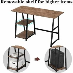 Best deal ✔️ Coavas Computer Desk with 2-Tier Shelves Sturdy Home Office Desk with Large Storage Space Work Desk Study Table, Walnut, 47 🎉 -BTSE Shop coavas computer desk with 2 tier shelves sturdy home office desk with large storage space work desk study table walnut 4714228657 a03NOWA
