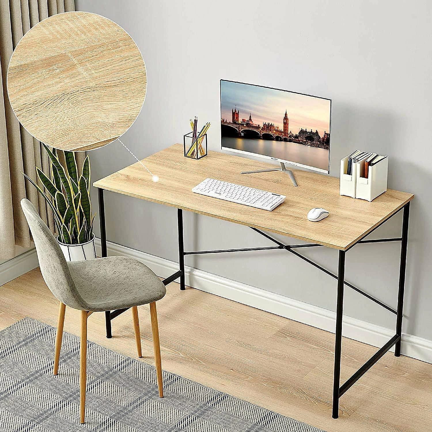 Cheapest ๐ Coavas Office Computer Desk Large Study Desk Simple Writing Table Workstation for Home, Oak Tabletop with Black Frame, 47 ๐ฅ 4 Cheapest ๐ Coavas Office Computer Desk Large Study Desk Simple Writing Table Workstation for Home, Oak Tabletop with Black Frame, 47 ๐ฅ - Image 2