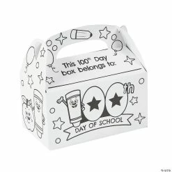 Wholesale ๐ฏ Color Your Own 100th Day of School Boxes - 12 Pc. ๐