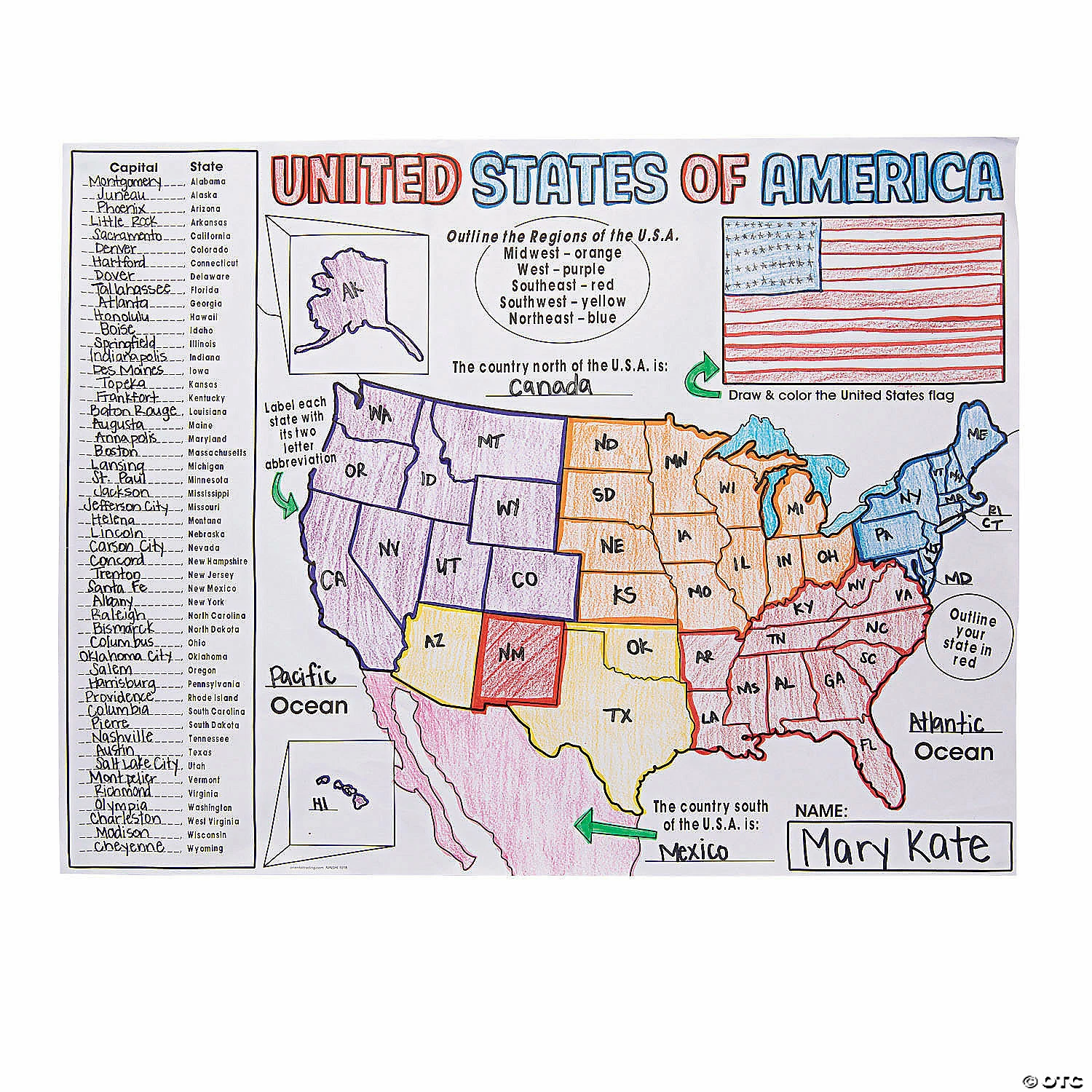 Hot Sale ⌛ Color Your Own “All About the United States” Posters - 30 Pc. 🥰 4 Hot Sale ⌛ Color Your Own “All About the United States” Posters - 30 Pc. 🥰 - Image 2