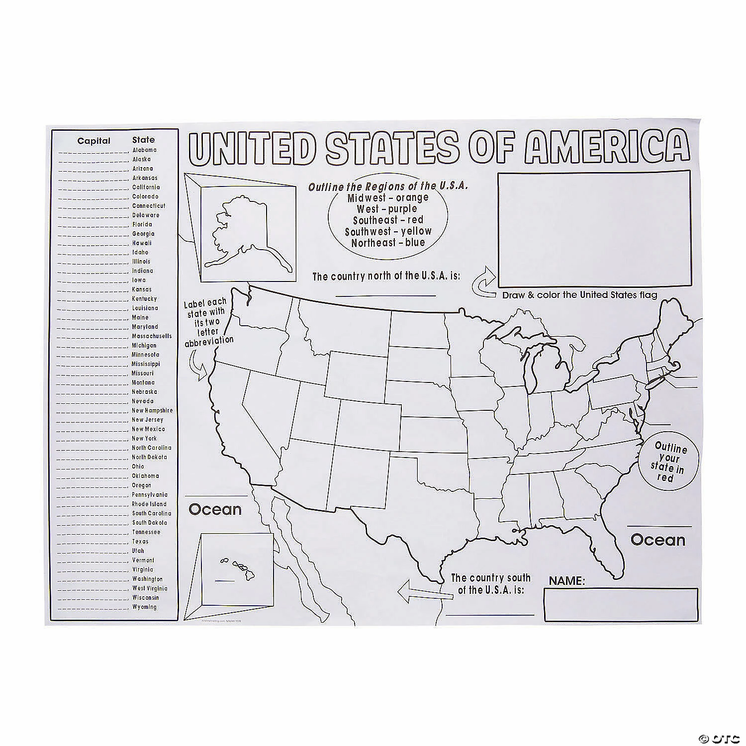 Hot Sale ⌛ Color Your Own “All About the United States” Posters - 30 Pc. 🥰 3 Hot Sale ⌛ Color Your Own “All About the United States” Posters - 30 Pc. 🥰