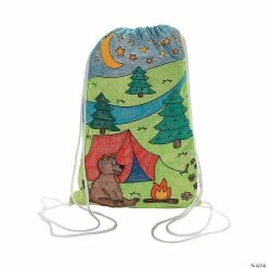 Best Pirce โจ Color Your Own Medium Camp Canvas Drawstring Bags - 12 Pc. ๐