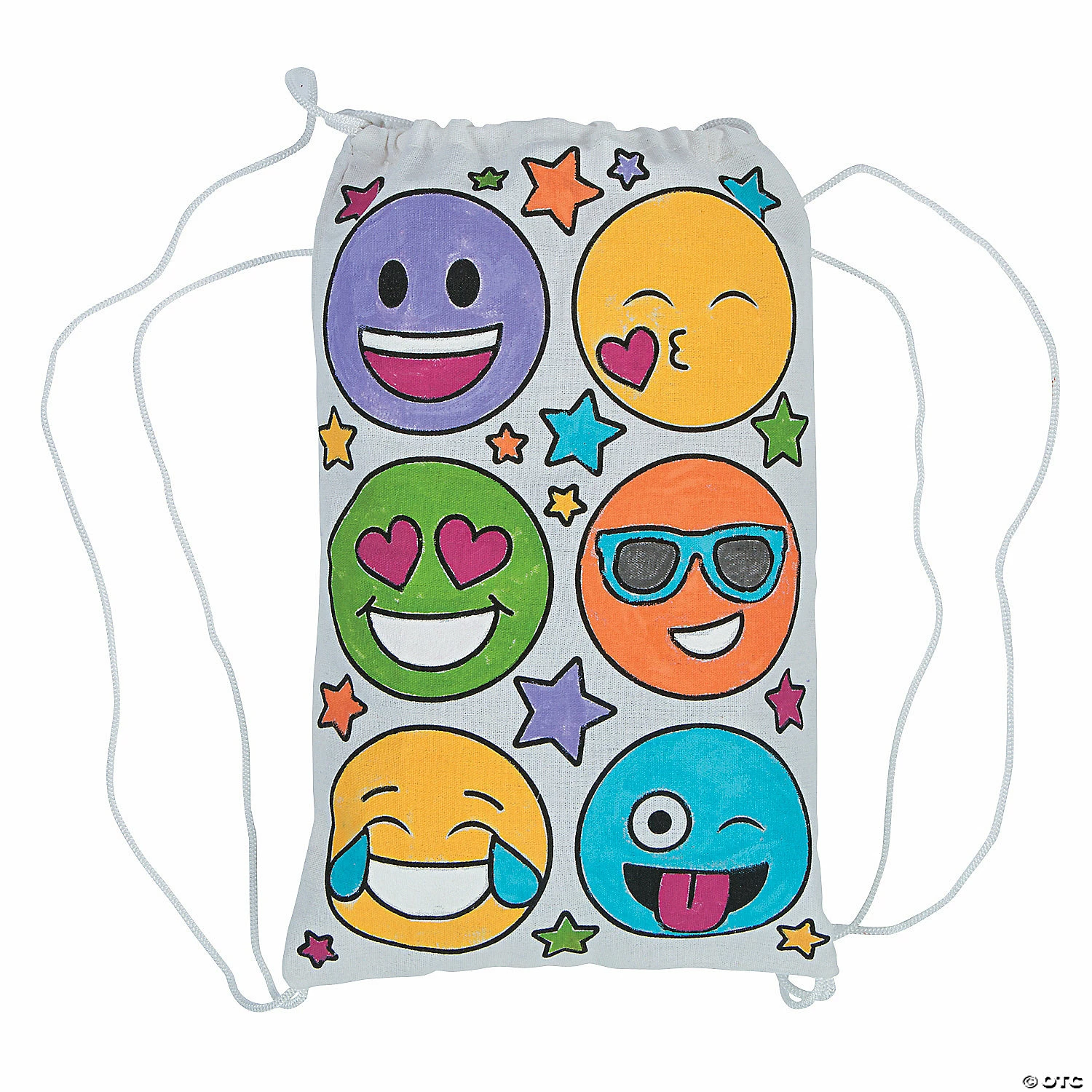 Wholesale 🥰 Color Your Own Medium Emoji Canvas Drawstring Bags - 12 Pc. 💯 4 Wholesale 🥰 Color Your Own Medium Emoji Canvas Drawstring Bags - 12 Pc. 💯 - Image 2