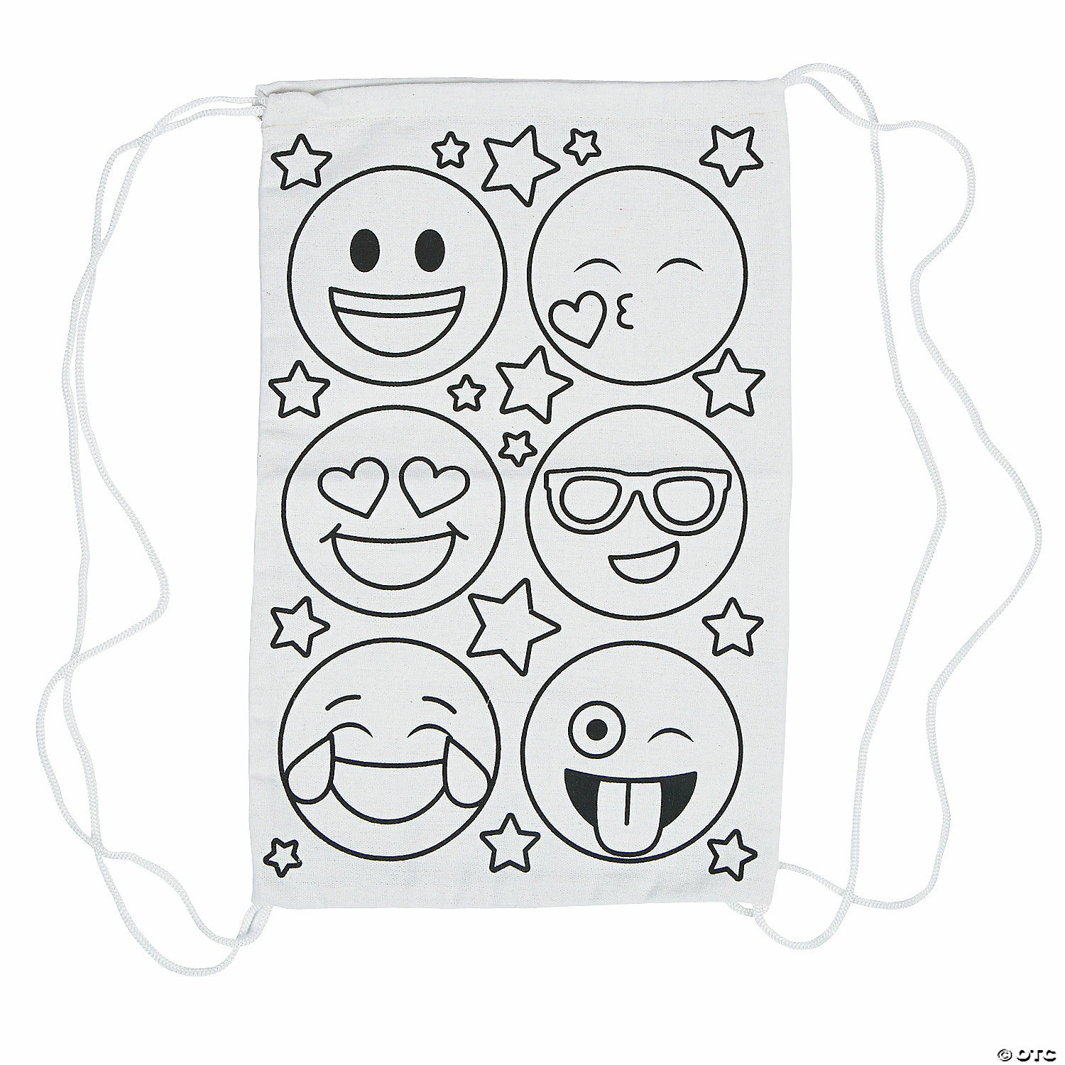 Wholesale 🥰 Color Your Own Medium Emoji Canvas Drawstring Bags - 12 Pc. 💯 3 Wholesale 🥰 Color Your Own Medium Emoji Canvas Drawstring Bags - 12 Pc. 💯