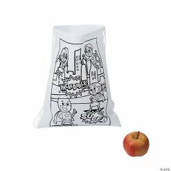 New ๐ Color Your Own Medium Superhero Drawstring Bags - 12 Pc. ๐