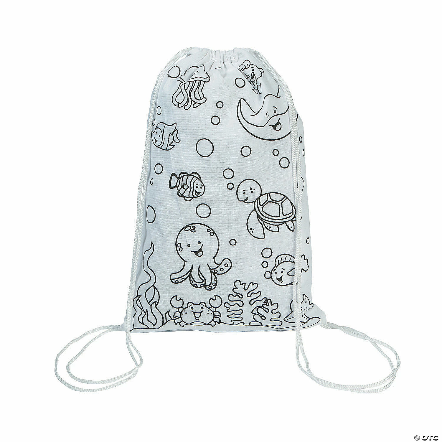 Outlet 🎉 Color Your Own Medium Under the Sea Canvas Drawstring Bags - 12 Pc. 🌟 3 Outlet 🎉 Color Your Own Medium Under the Sea Canvas Drawstring Bags - 12 Pc. 🌟