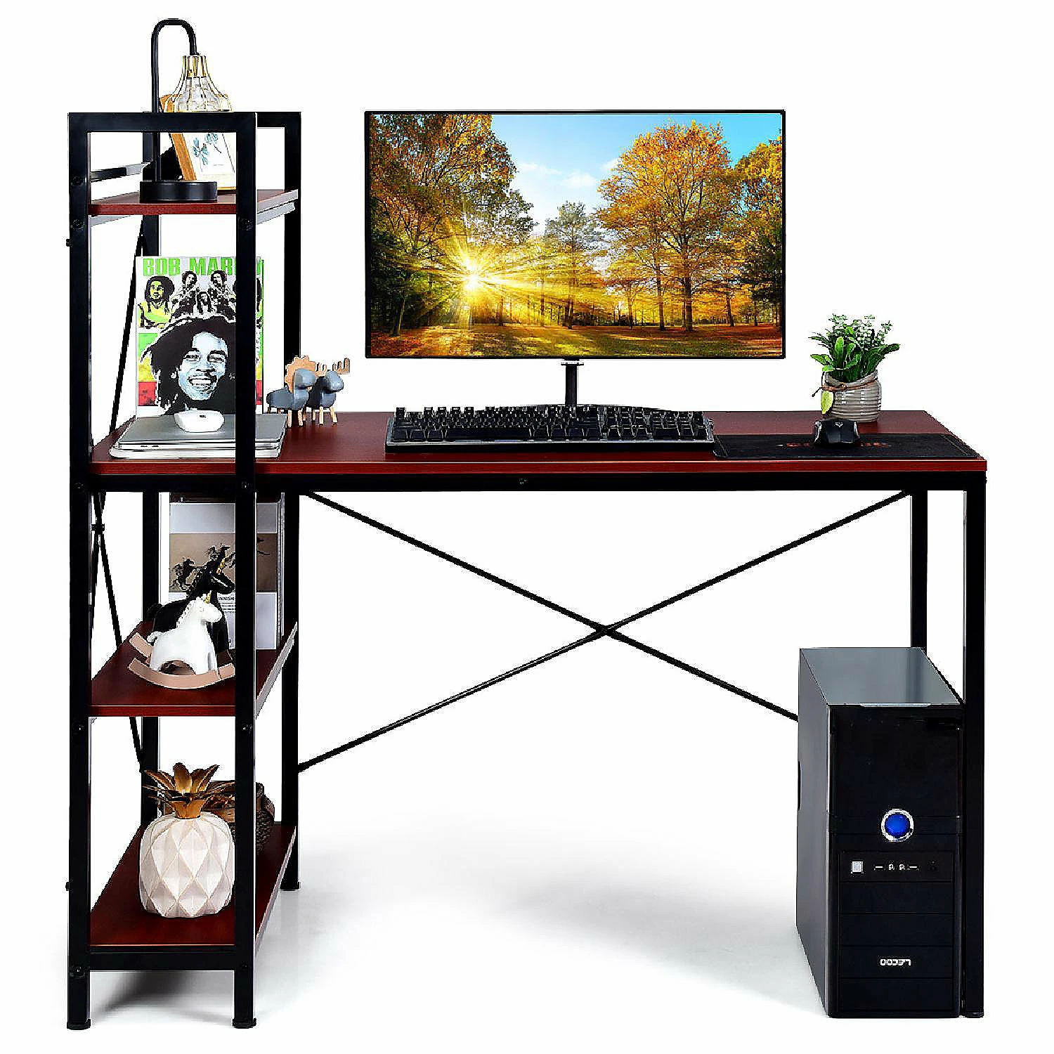 Best reviews of โจ Costway 47.5'' Compact Computer Desk With 4-Tier Storage Bookshelves for Home Office Brown ๐ 5 Best reviews of โจ Costway 47.5'' Compact Computer Desk With 4-Tier Storage Bookshelves for Home Office Brown ๐ - Image 3