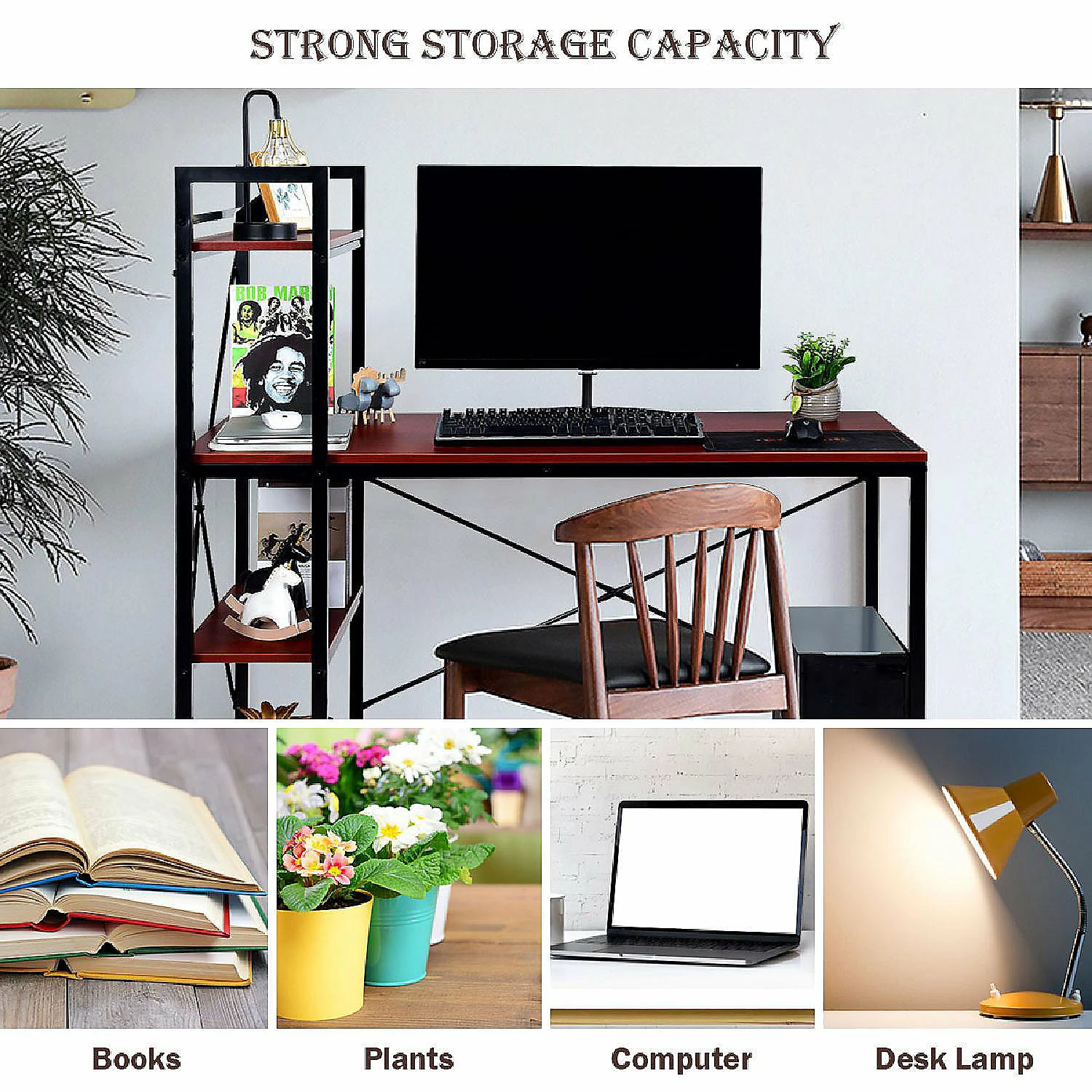 Best reviews of โจ Costway 47.5'' Compact Computer Desk With 4-Tier Storage Bookshelves for Home Office Brown ๐ 6 Best reviews of โจ Costway 47.5'' Compact Computer Desk With 4-Tier Storage Bookshelves for Home Office Brown ๐ - Image 4