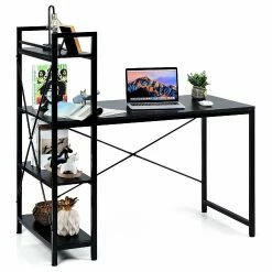 Best reviews of โ Costway 47.5" Computer Desk Writing Desk Study Table Workstation With 4-Tier Shelves ๐ฅฐ