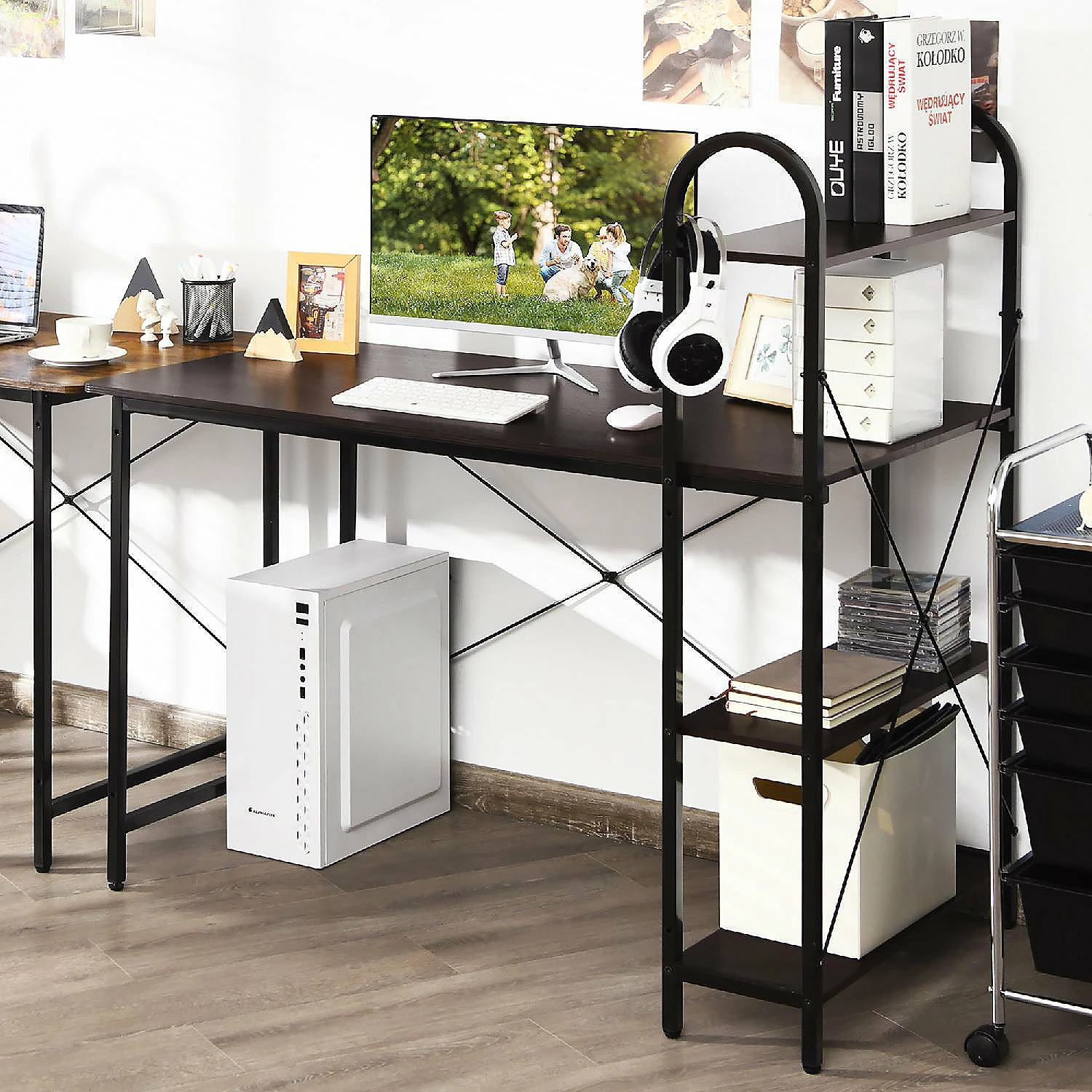 Budget ๐ฅฐ Costway 48'' Reversible Computer Desk Writing Table Workstation w/ Storage Shelf Brown ๐ 4 Budget ๐ฅฐ Costway 48'' Reversible Computer Desk Writing Table Workstation w/ Storage Shelf Brown ๐ - Image 2
