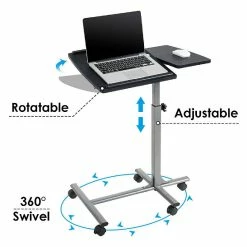Best Sale 🎁 Costway Adjustable Angle & Height Rolling Laptop Notebook Desk Stand Over Sofa Bed Table 🌟