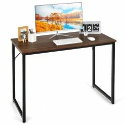 Promo 🔥 Costway Computer Desk Writing Workstation Study Laptop Table Home Office Coffee 🛒