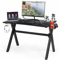 Wholesale 🌟 Costway Gaming Desk Computer Desk Table w/Cup Holder & Headphone Hook Gamer Workstation 🔥