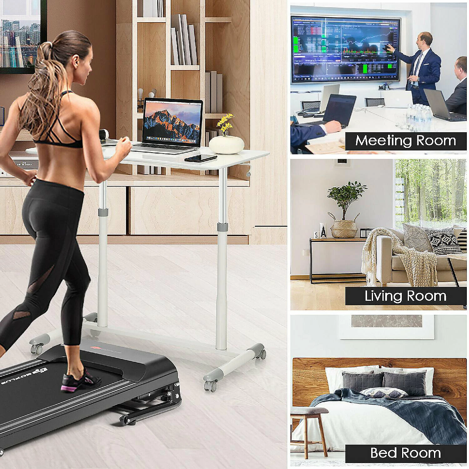 Wholesale โญ Costway Height Adjustable Computer Desk Sit to Stand Rolling Notebook Table Portable ๐ 6 Wholesale โญ Costway Height Adjustable Computer Desk Sit to Stand Rolling Notebook Table Portable ๐ - Image 4