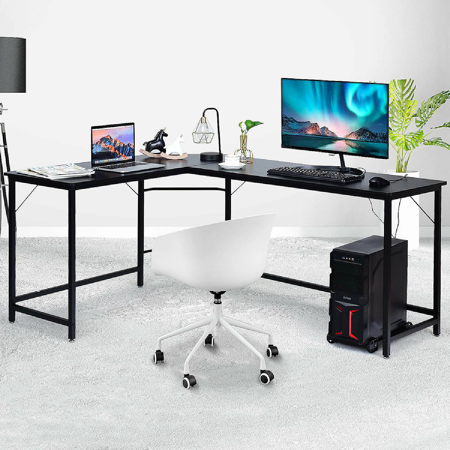Top 10 🤩 Costway L-Shaped Computer Desk Corner Workstation Study Gaming Table Home Office-Black 🎉 4 Top 10 🤩 Costway L-Shaped Computer Desk Corner Workstation Study Gaming Table Home Office-Black 🎉 - Image 2
