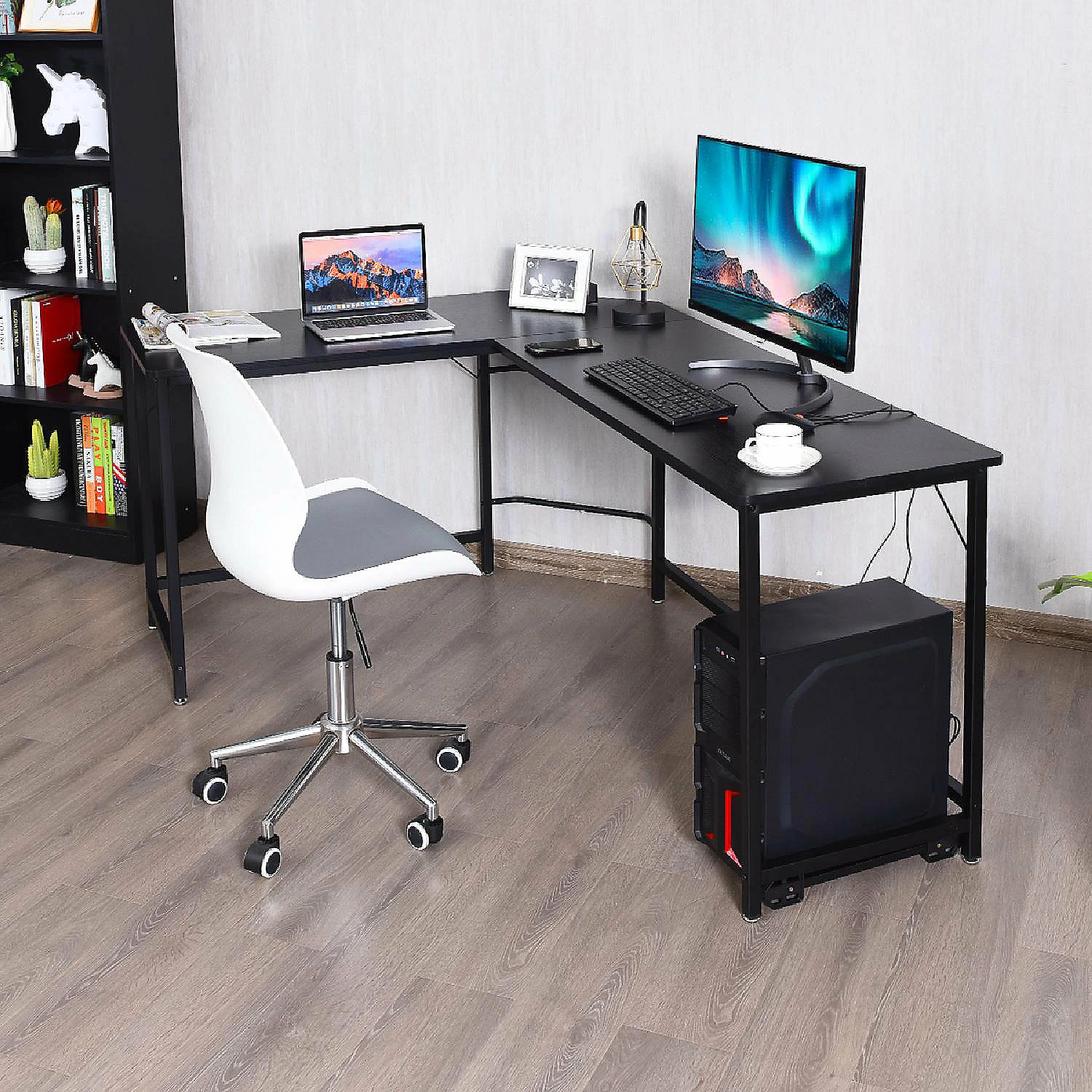 Top 10 🤩 Costway L-Shaped Computer Desk Corner Workstation Study Gaming Table Home Office-Black 🎉 6 Top 10 🤩 Costway L-Shaped Computer Desk Corner Workstation Study Gaming Table Home Office-Black 🎉 - Image 4