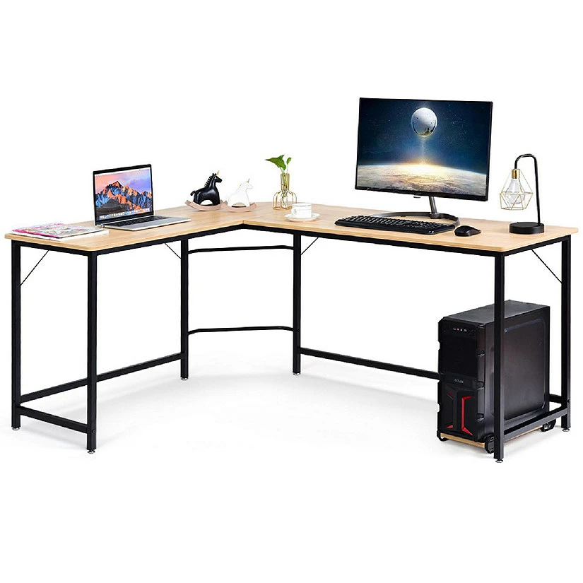 Buy ๐ Costway L-Shaped Computer Desk Corner Workstation Study Gaming Table Home Office-Natural ๐ 3 Buy ๐ Costway L-Shaped Computer Desk Corner Workstation Study Gaming Table Home Office-Natural ๐