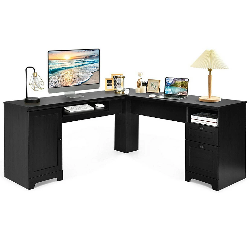 Brand new ๐ Costway L-Shaped Corner Computer Desk Writing Table Study Workstation w/ Drawers Storage ๐ 3 Brand new ๐ Costway L-Shaped Corner Computer Desk Writing Table Study Workstation w/ Drawers Storage ๐