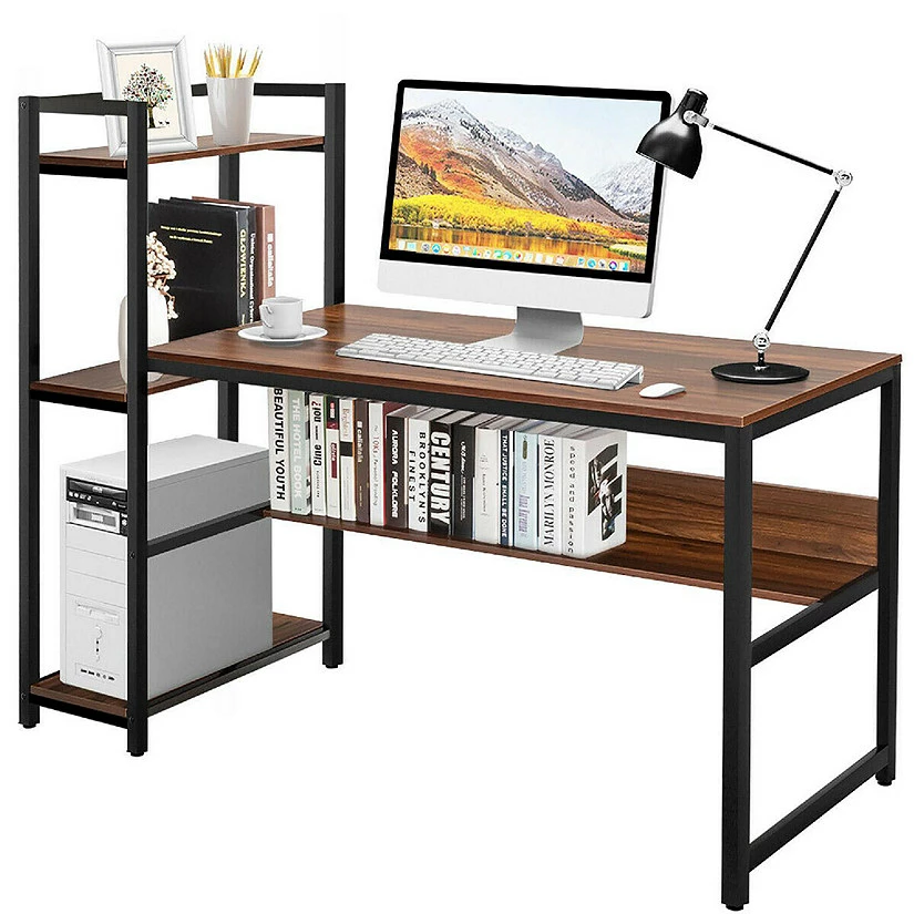 Top 10 ๐ Costway Multi-Functional Computer Desk with 4-tier Storage shelves Walnut ๐ 3 Top 10 ๐ Costway Multi-Functional Computer Desk with 4-tier Storage shelves Walnut ๐