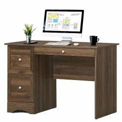 Deals ๐ Costway Vintage Computer Desk Home Office Study Table Spacious Workstation w/ 3 Drawers ๐