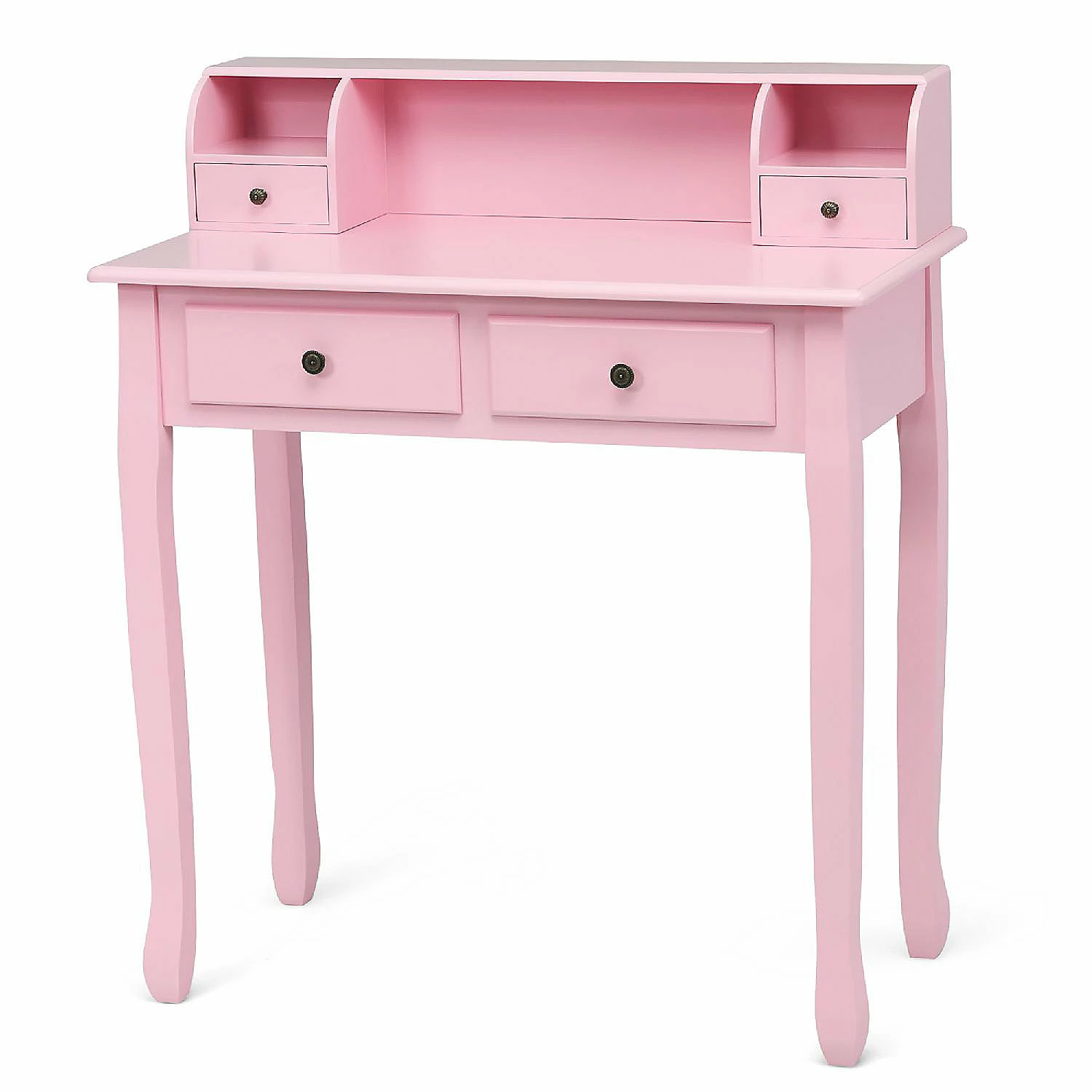 Brand new ❤️ Costway Writing Desk Makeup Vanity Table Home Office Computer Desk 4 Drawer Pink ❤️ 3 Brand new ❤️ Costway Writing Desk Makeup Vanity Table Home Office Computer Desk 4 Drawer Pink ❤️