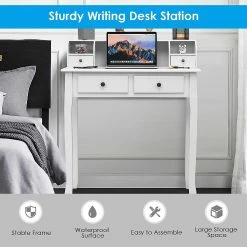 Promo 🥰 Costway Writing Desk Mission White Home Office Computer Desk 4 Drawer White ❤️ 9 Promo 🥰 Costway Writing Desk Mission White Home Office Computer Desk 4 Drawer White ❤️ -BTSE Shop costway writing desk mission white home office computer desk 4 drawer white14238173 a03NOWA