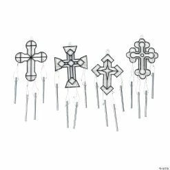 New ๐ Cross Suncatcher Wind Chimes - 12 Pc. ๐งจ