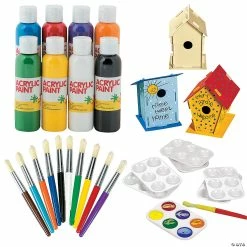 Promo ❤️ DIY Unfinished Wood Birdhouses Boredom Buster Kit - 42 Pc. 🎁