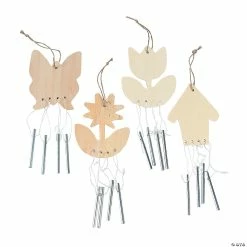 Wholesale ๐ DIY Unfinished Wood Spring Wind Chimes - 12 Pc. โจ